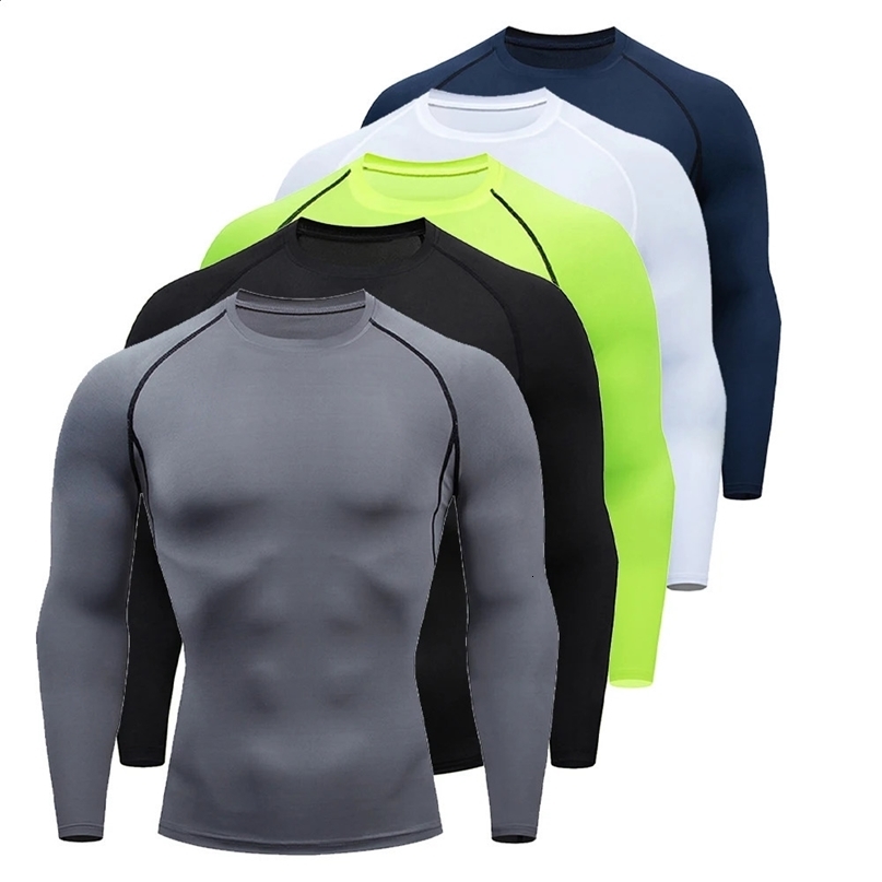 Mens Sports Top Quick Dry Compression Sportswear Second Skin Gym Workout Jogging sport Long Sleeve Fitness T-Shirt Men 241210