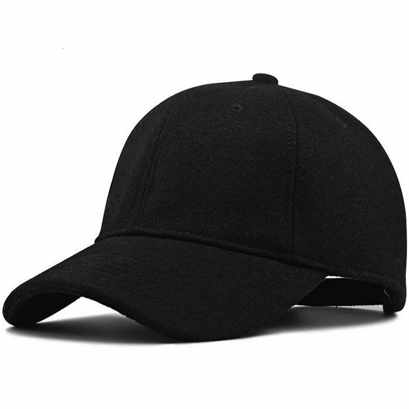5762cm 6168cm big head man large size wool baseball hats male winter outdoors plus felt sport caps 240106
