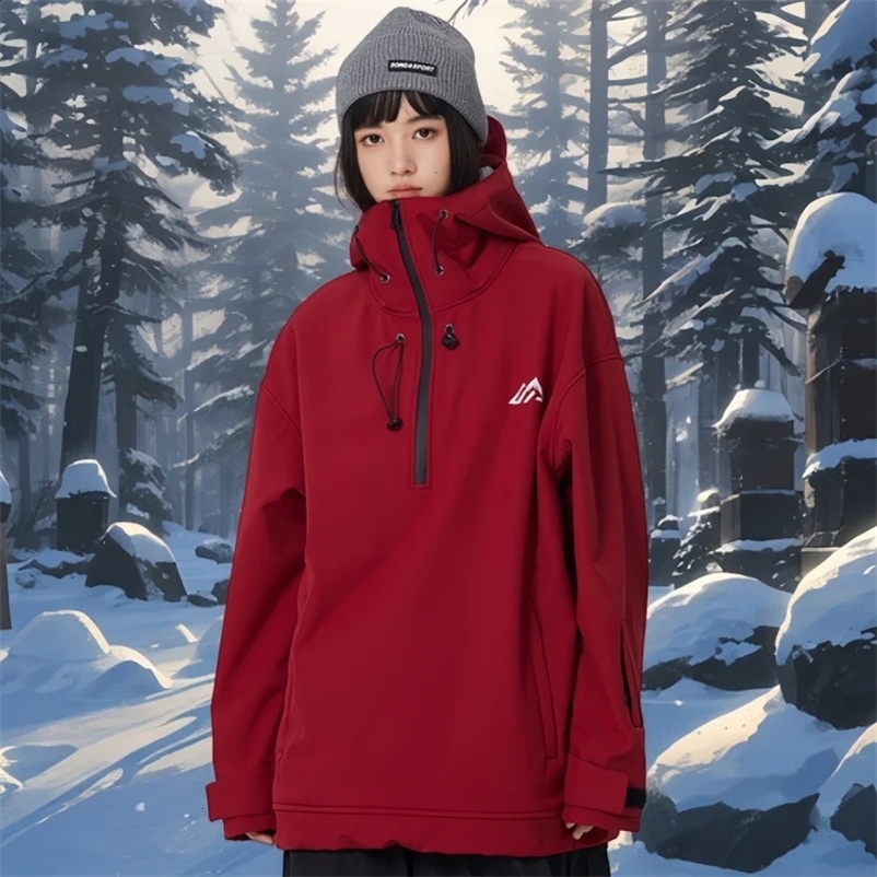 Skiing Jacket 2025 Winter Womens Outdoor Professional Windproof Sports Skiing Hoodie Mens Skiing Board Track and Field Clothing Snowwear 240920