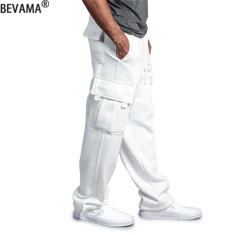 Men Casual Pants Spring Autumn Cargo Jogger Pants Hip Hop Streetwear Trousers Multi Pocket Solid Overalls Loose Male Sweatpants 240820