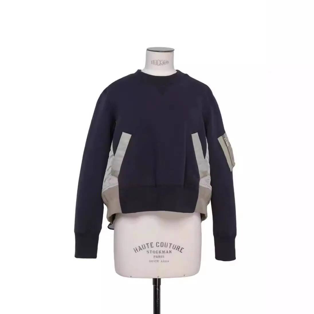 2025 Spring And Summer New Pleated Patchwork Hoodie Round Neck Set Loose Casual Jacket Hoodies Women