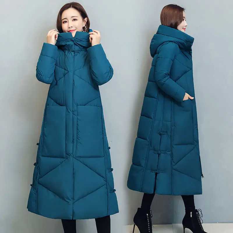 Winter Long Coat Womens 2025 Fashion New Thicken Cotton padded Warm Snow Outerwear Loose Female Windproof Hooded Jacket Parkas Z250923