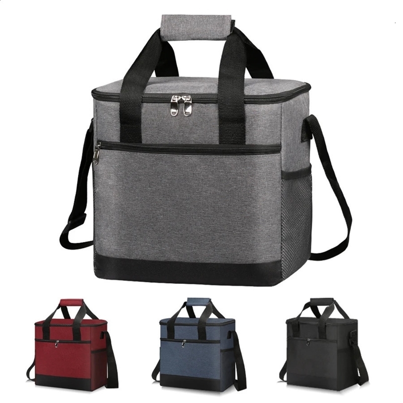 15L Portable Thermal Lunch Bag Food Box Durable Waterproof Office Cooler Lunch Box Ice Insulated Case Camping Oxford Large Bag 250217bj