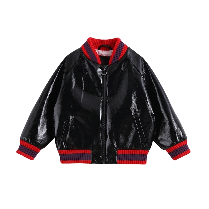 Jackets Children s Spring and Autumn Girls PU Baseball Collar Jacket Baby Casual Top Girl Winter Clothes 221010