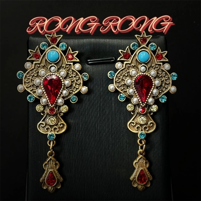 Medieval Vintage Baroque French Court Style Earrings European and American Western Retro Heavy-duty Old-fashioned Earrings 240702