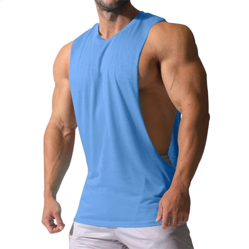 Summer Gym Tank Tops Muscle Fashion Sleeveless Men Workout Sports Comfort Mens Casual Vest 241230