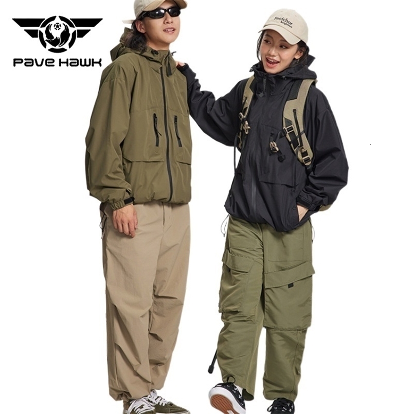 Vestes extérieures Hoodies Camping Veste Hommes Femmes Multipocypets Afficés à capuche étanche Randonnée Randonnée Couches de voyage de pêche 230