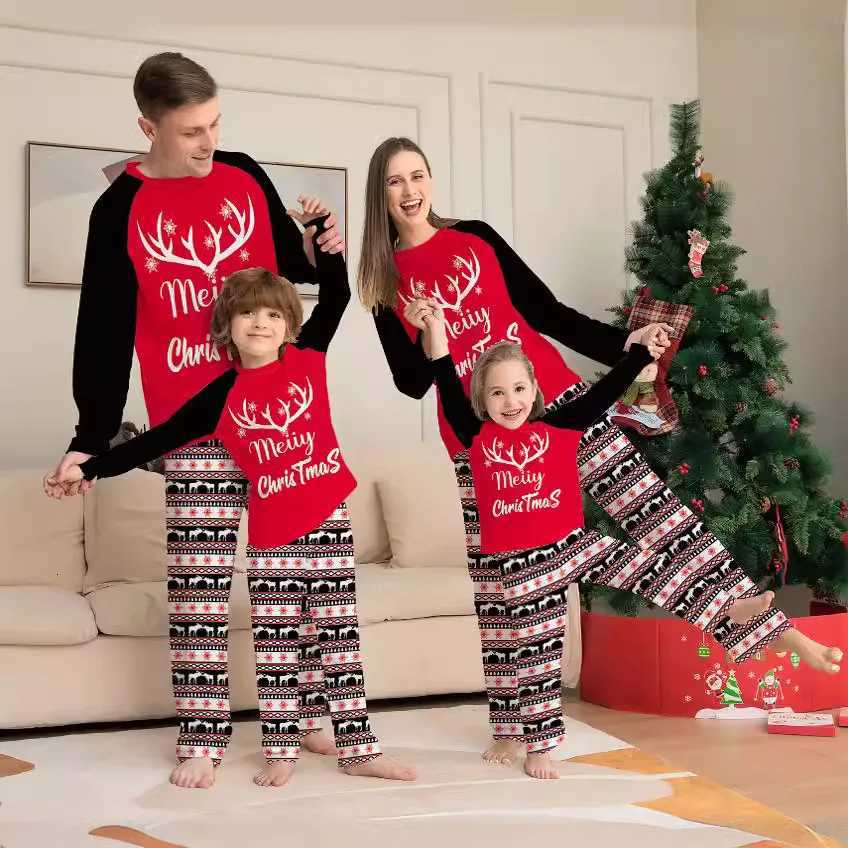 2025 New Christmas longsleeved home wear childrens adult and family parentchild wear sets Christmas and New Year clothing X250923