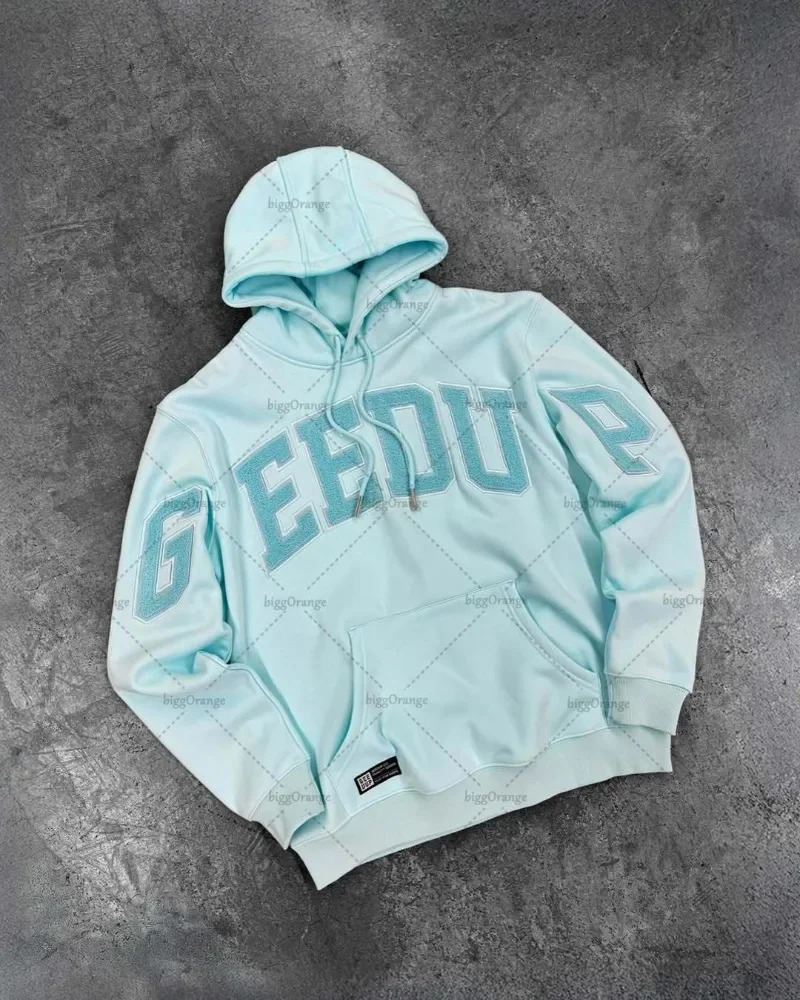 American Fashion Sweat à capuche surdimensionnée Men High Street Clothing Street Casual Retro Lettre rétro Loose Harajuku Y2K Sweethirt 250917