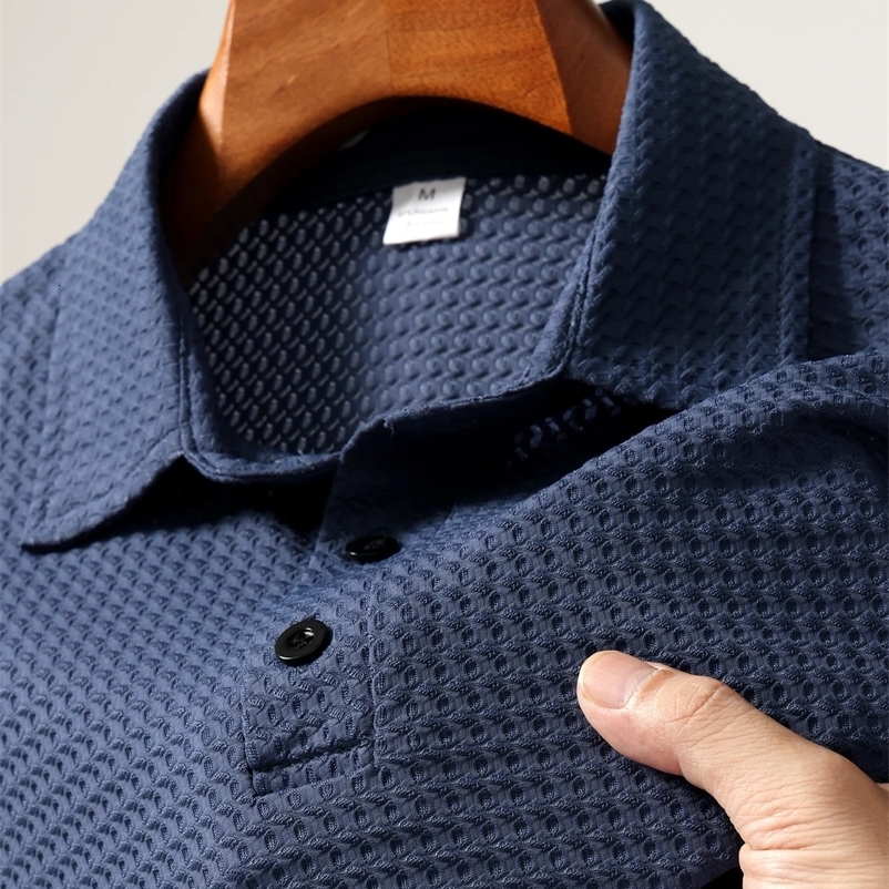 Summer Mens Short Sleeve T-shirt Cool and Breathable Polo Shirt Business Casual Sweat-absorbing Tops S-3XL 250122