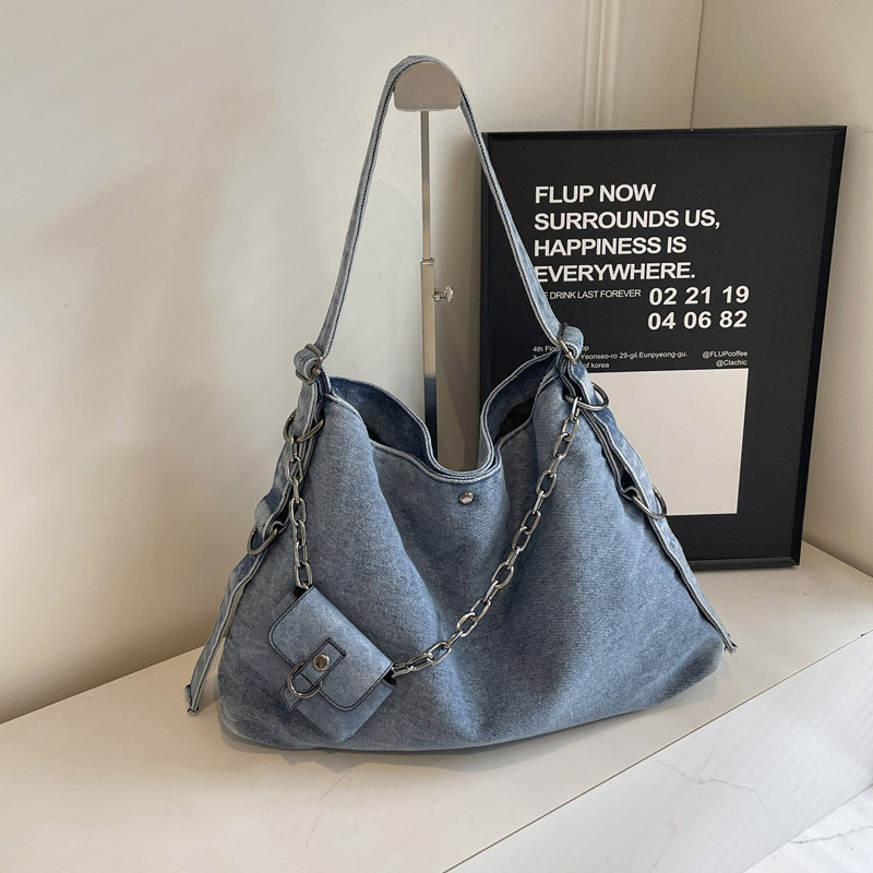2025 new women's cross-border denim shoulder bag luxury bag large capacity crossbody bag designer bag women's handbagote Bag