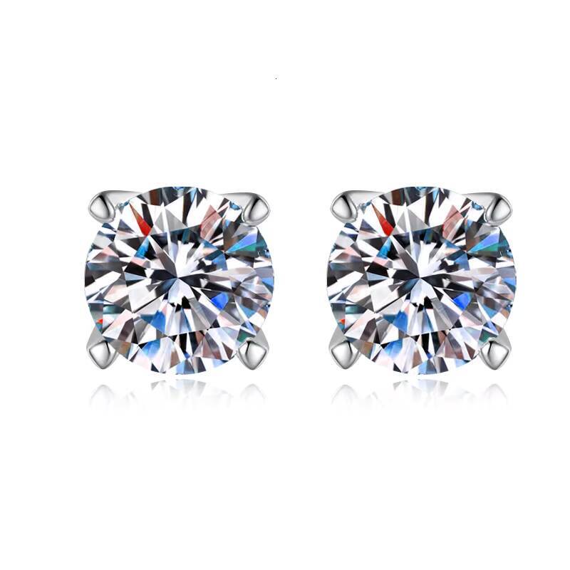 Fine Fashion Jewelry Four Claws Round White Cut 1205CT VVs1 Moissanite Womens Jewelry S925 Silver Earrings of Studs