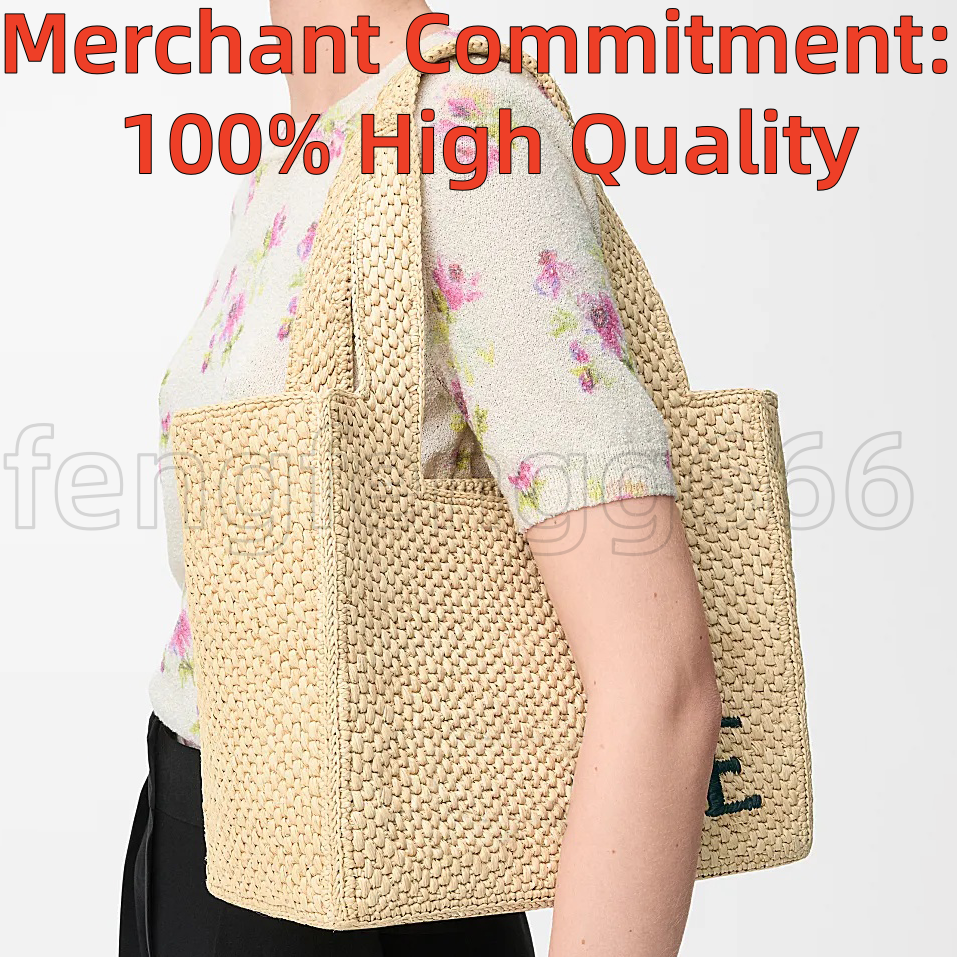10A Designer bags Luxury handbags Raffias Font Tote bag Womens mens summer straw weave bag fashion Shoulder Basket bag high quality Linen woven beac