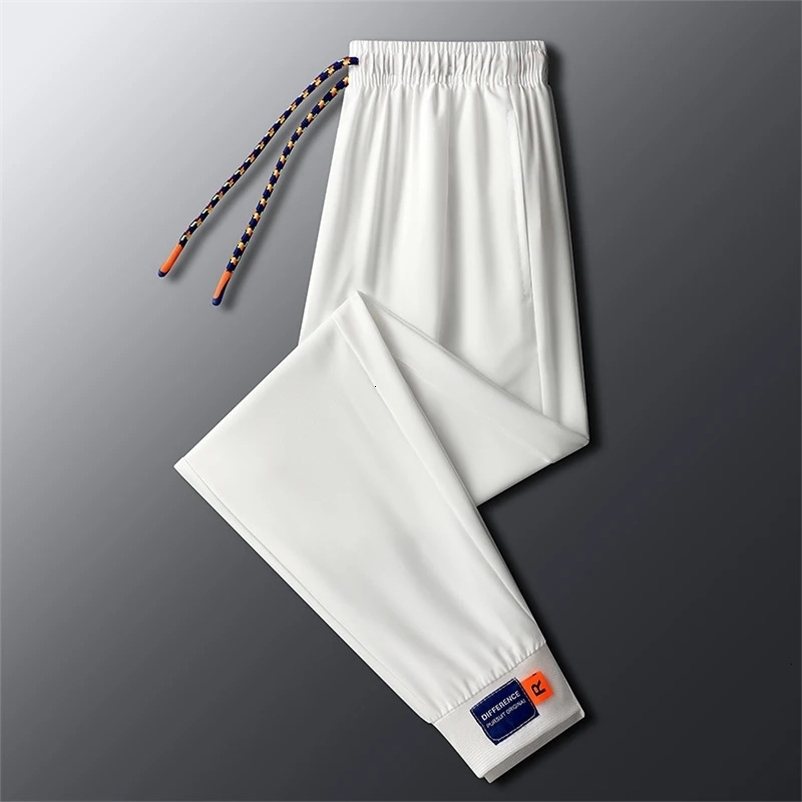 Summer ice silk casual pants mens seasonal ice silk quick drying pants mens ultra-thin comfortable sports pants breathable L240806bj