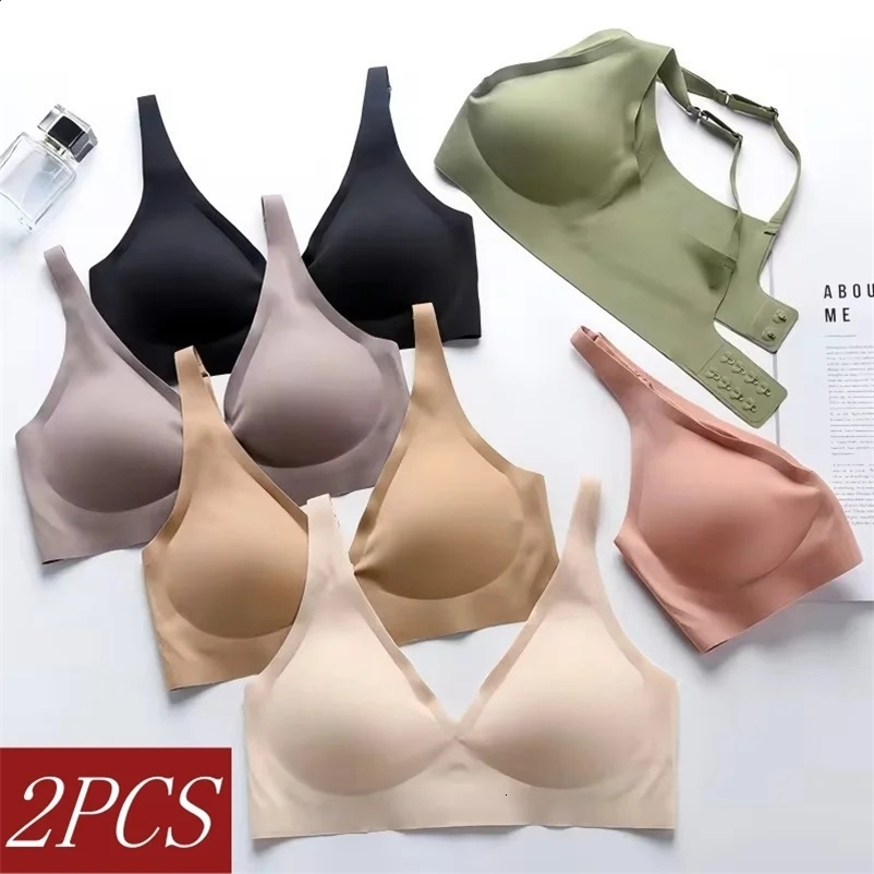 2Pcs/Set Seamless Bra Women Underwear Wireless Brassiere Soft Padded Intimate Female Push Up Sexy Lingerie Underwear Sleepwears 250121