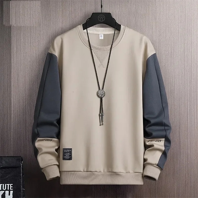 Spring and Autumn Casual Men Sweatshirt Hoodie Harajuku Streetwear Pullover Male Patchwork Loose Long Sleeve O-Neck Hoodies 240506