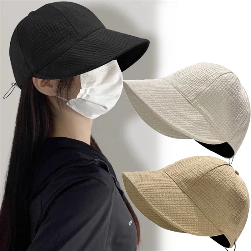 Foldable Wide Brim Hat Women Adjustable Portable Outdoor Beach Bucket Hat Summer Sun Protection Visors Fisherman Cap Panama Caps 240701