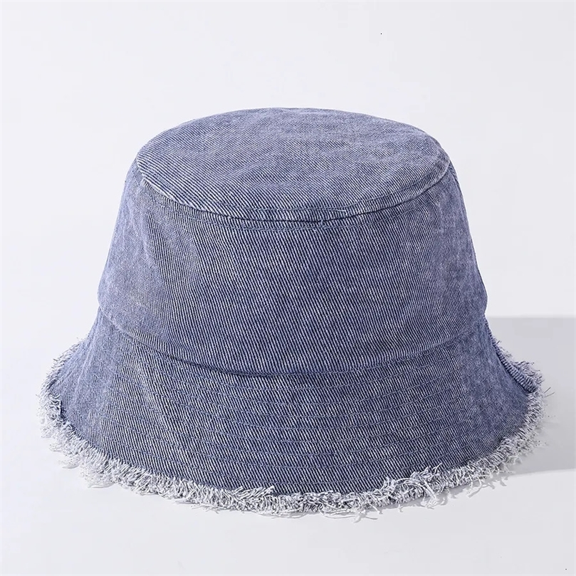 Wide Brim Hats Bucket spring and summer cowboy fisherman hat made old edge washing casual joker sunshade 230927