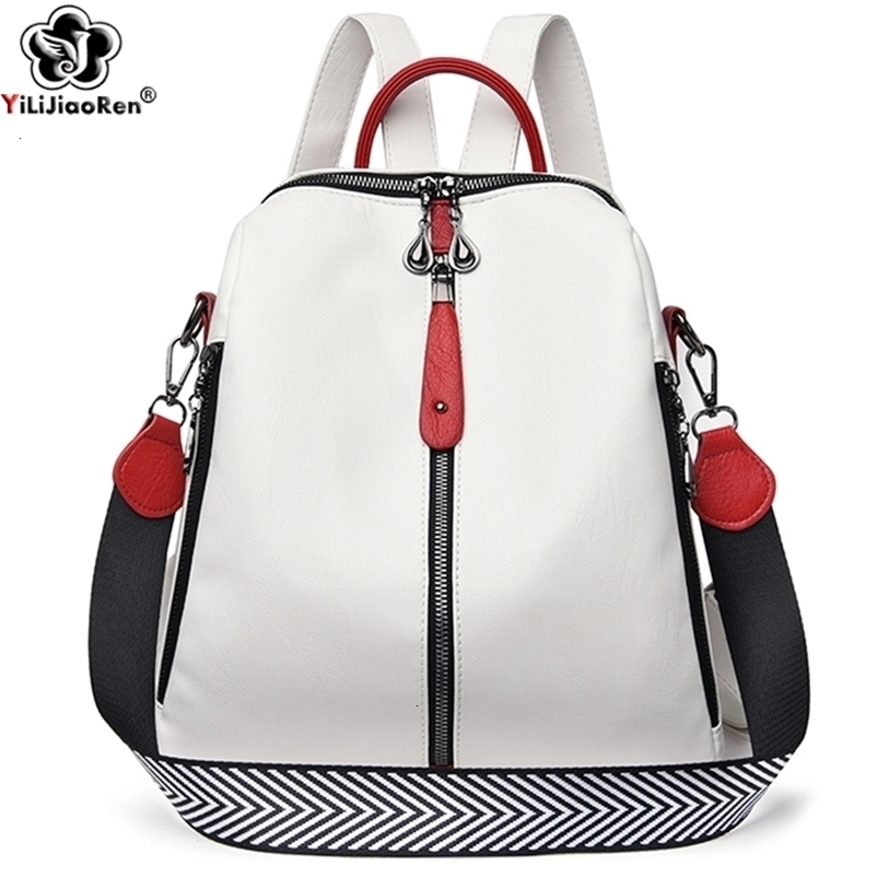 Fashion Backpack Female Soft leather Rucksack Women Shoulder Bag Ladies Travel Back Pack Large Capacity Dayback Bookbag for Girl 240724bj