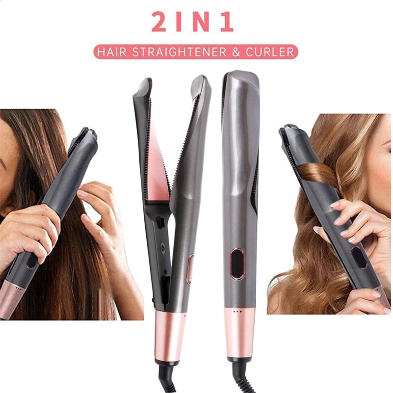2 in 1 Hair Straightener And Curler Twist Straightening Curling Iron Professional Negative Ion Fast Heating Styling Flat Iron 250206
