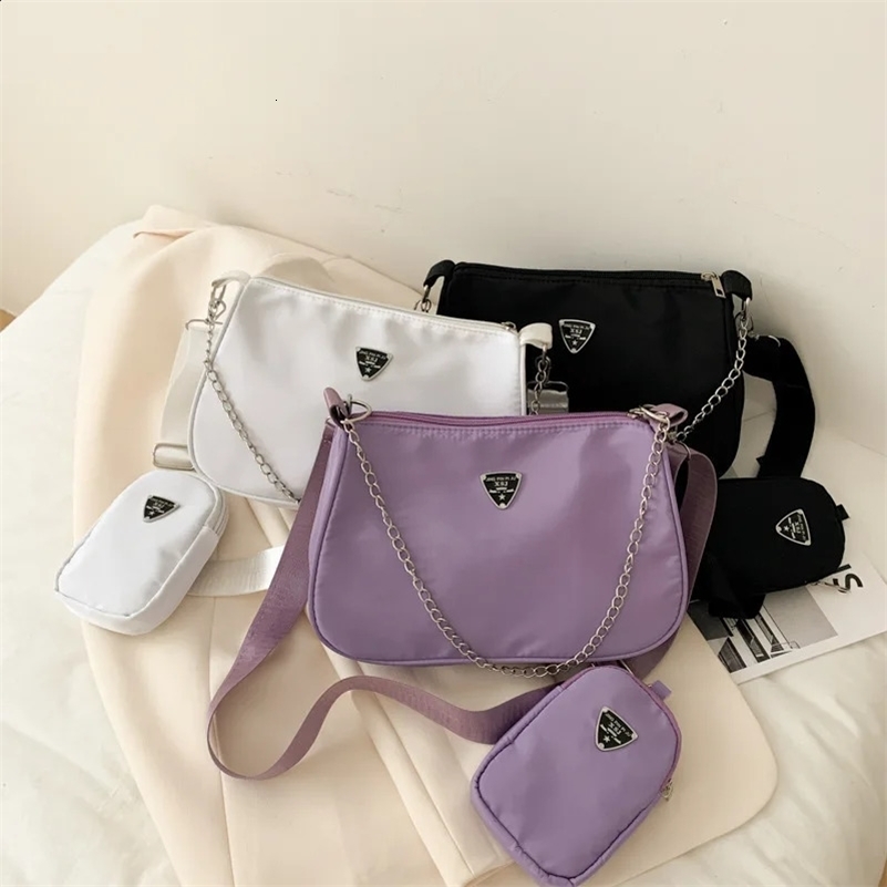 2024 Sac pour femmes de style coréen simple Sac à belles-belles en nylon Sac à bandoulière de style mode Sac à bandoulière 240827