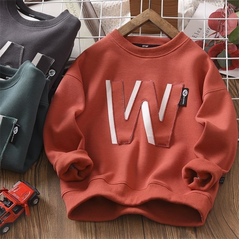 Jackets Boy s Hoody Spring and Autumn Medium Large Fried Street Patch Top Western Style Children s Long Sleeve 230329