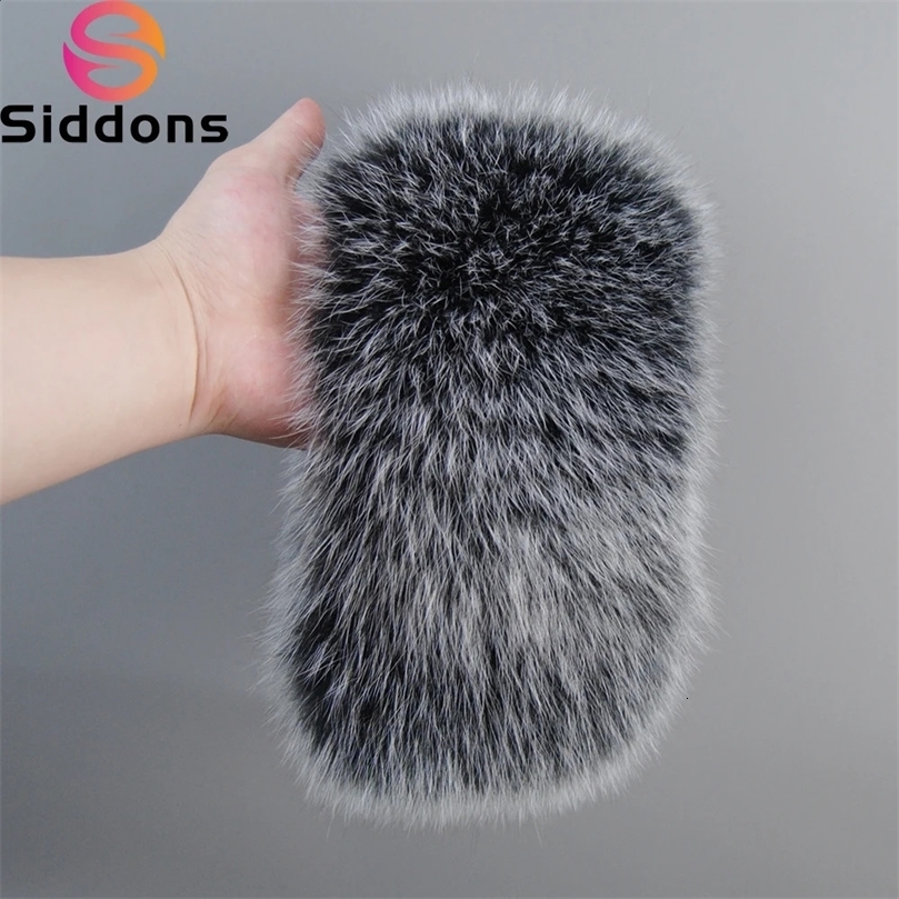 Natural highquality elastic knitted real fox fur ring scarf warm headband womens winter fashion 240911