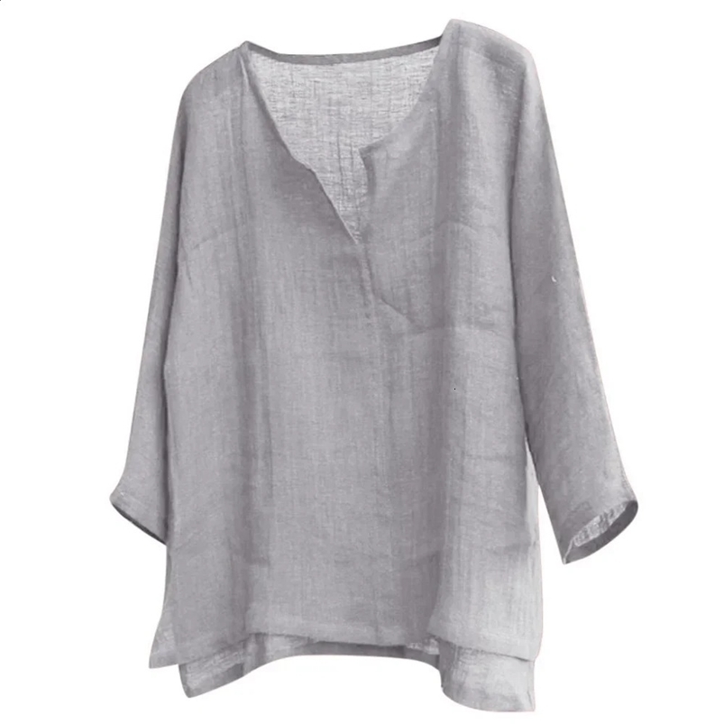 Mens Summer Spring Long Sleeve Loose Shirt Solid Color Casual Long Sleeve Cool Shirt Vn-eck Tops Size S-3XL 240816