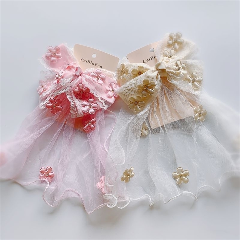 Stingy Brim Hats Children's hair accessories flower girl top clip bow wedding 230506