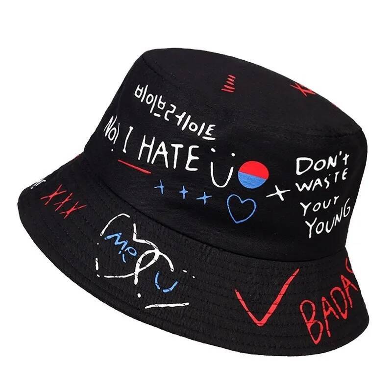 New summer unisex bucket foldable outdoor shade men women beach fisherman hats fashion graffiti printing hat ddmythur