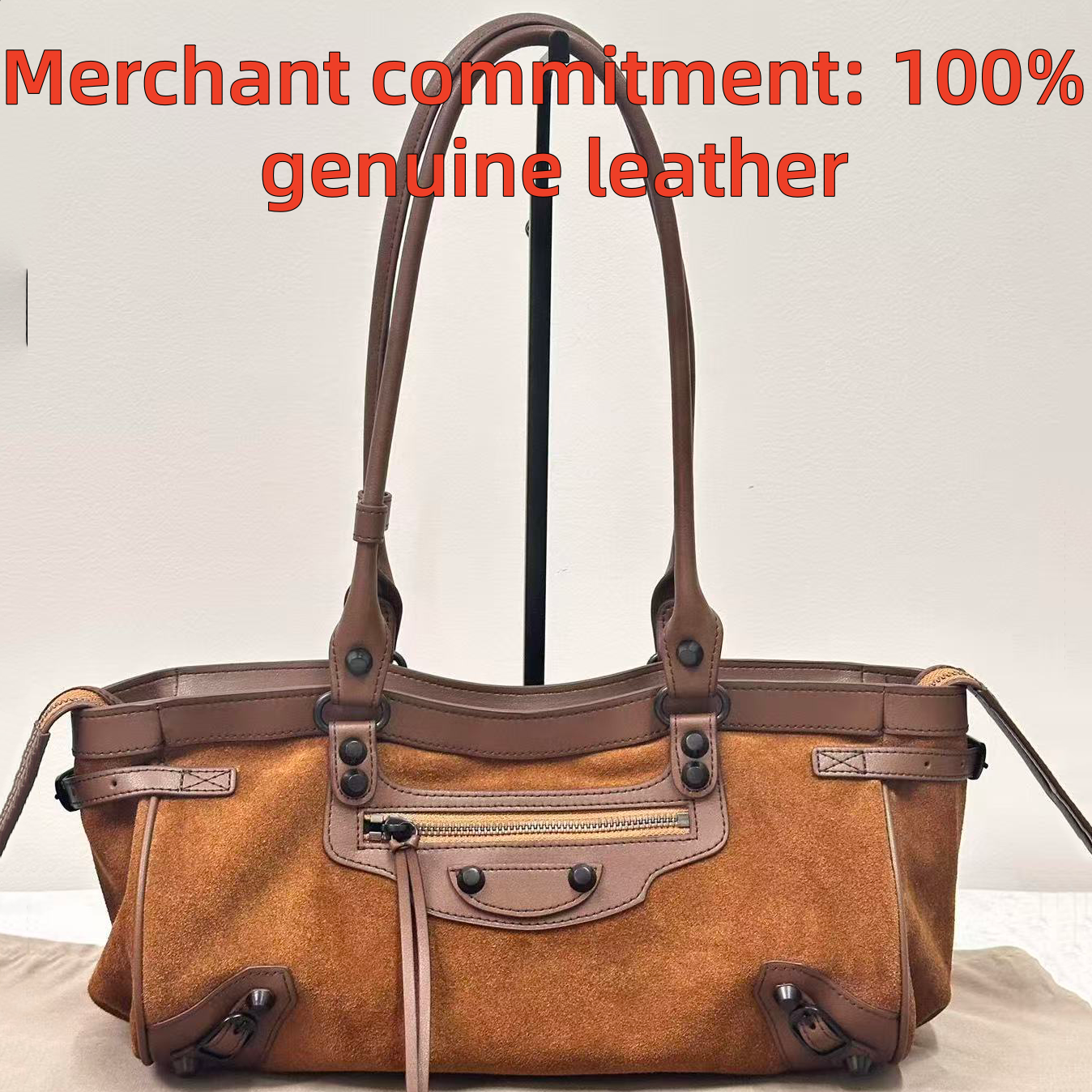 Famous brand Designer bag LE CITY Horizontal Motorcycle bag Luxury handbag genuine leather tote bag Top quality suede bag Womens crossbody Should