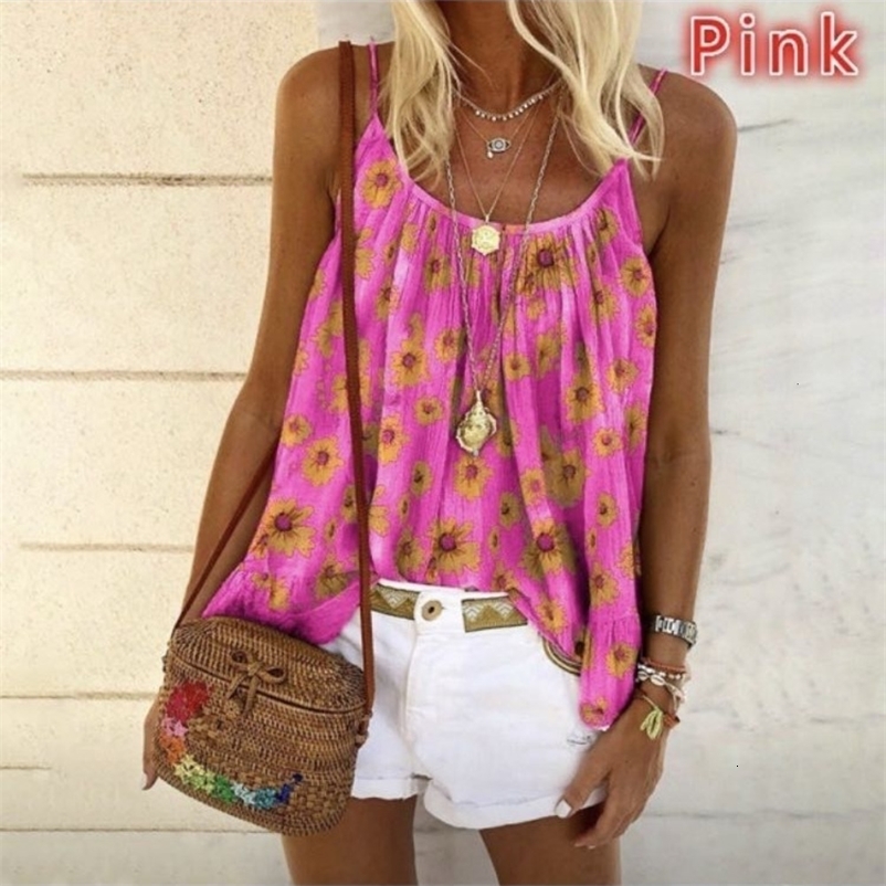 Women's Tanks Camis Casual Loose Comfortable Streetwear Elegant Sling Print Shirts Sleeveless Summer Y2k Tops Tank Fashion Clothes Women Clothi