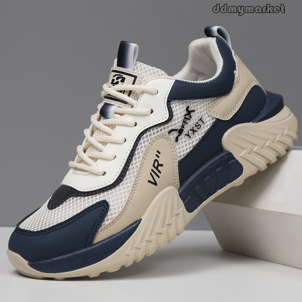 Men's Summer New Versatile Soft Sole Casual Lightweight Mesh Breathable Dad Shoes Trendy White Sneakers ddmymarket