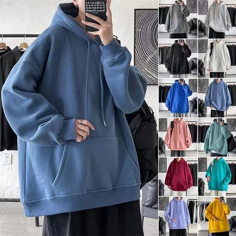 Mens Hoodies 2024 Autumn Thick Cotton Washed Sweatshirts Oversized Hoodie Streetwear Y2K Clothes Unisex Hoody Tops CYXX046 241210