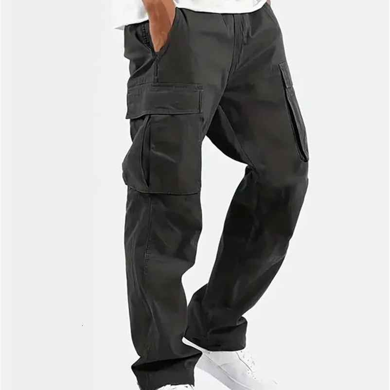 Mens Casual Jogger Pants Relaxed Fit Cargo Pants Drawstring Sweatpants Hiking Outdoor Twill Sport Pants250214bj