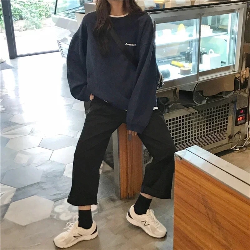 Women Sweatshirts Letter T-shirt Summer Korean Fashion Thin Chic Hoodie Shirt Long Sleeve Top Womens Loose Pullover Y2k Clothes 240810