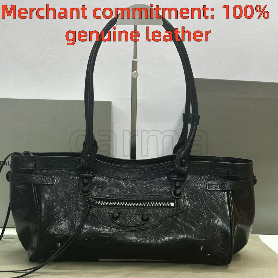 Famous brand Designer bag LE CITY Horizontal Motorcycle bag Luxury handbag genuine leather tote bag Top quality suede bag Womens crossbody Shoulder