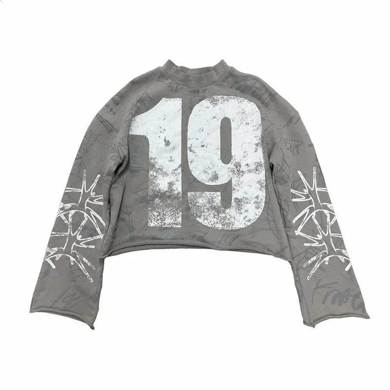 Y2K fashion long sleeved T-shirt mens Harajuku hip-hop graffiti style graphic printing oversized top autumn Gothic clothing 241021bj