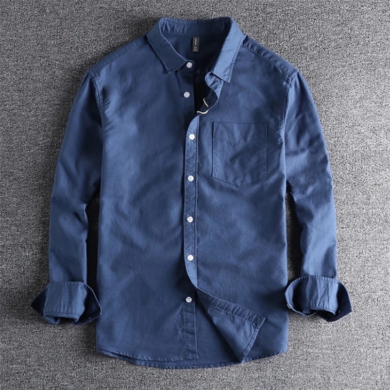 Basic Minimalist Men Shirt Jacket Pure Cotton Washed Oxford Military Light Casual Work Safari Style Shirts Mens Tops Shirt 240816