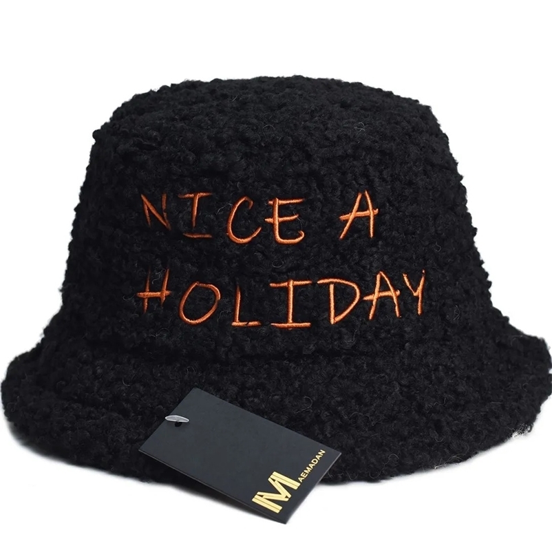 Wide Brim Hats Bucket Womens Warm Thick Hat Cool Panama Autumn and Winter Outdoor Solid Color Fisherman 231006bj