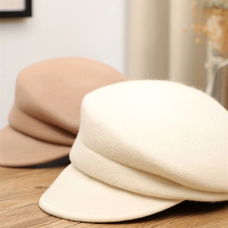 Wool Beret Retro Fashion Black sboy Hat Female Fall and Winter Face Small Cap Net Red French British Style Painter Hats 240603bj