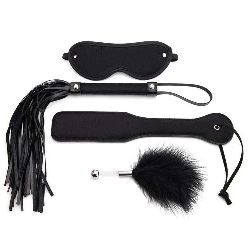 4Pcs BDSM Kits Spanking XOXO Paddle for Adult Sex Pleasure PU Leather Whip Crop Bondage Accessiories SM Toys for Women Couples L250922