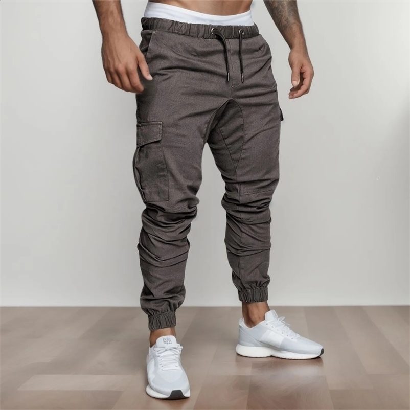 Asian Size Summer Men Cargo Pants Joggers Sweatpants Casual Male Sportswear Hip Hop Harem Pants Slim Fit Trousers 240722bj