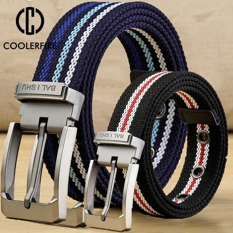 Mens Fabric Belt Canvas Belt for Drilled Webbing Casual Fashion Mens Trousers Belts Jeans Male Waist Belt Striped Str HB072 W250923