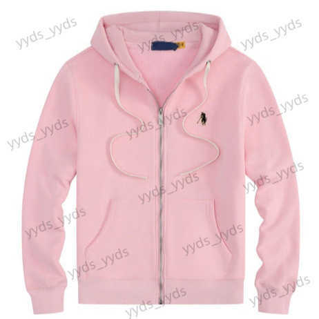 FleeceLined Pony Autumn Winter RL Hooded Cardigan Solid Color Sweatshirt Embroidered Loose Plus Size Paul Mens Po T250923
