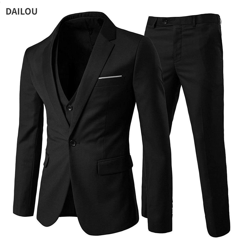 Men Suits For Wedding Elegant 3 Pieces 2 Set Jackets Vest Pants Blazers Outfit Fashion Classic Full 2024 Formal Costume250214bj