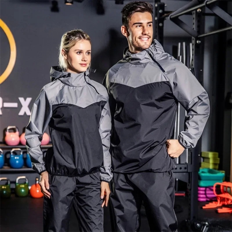 Summer Korean sauna set mens running set hooded sweatshirt sportswear weight loss sportswear M-5XL 241025