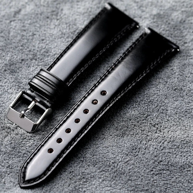 Handgefertigtes japanisches Pferd Lederband 18 20 22 mm Schnellfreisetzungen Weiches Armband mit echter Lederschwarzgurt 240531bj