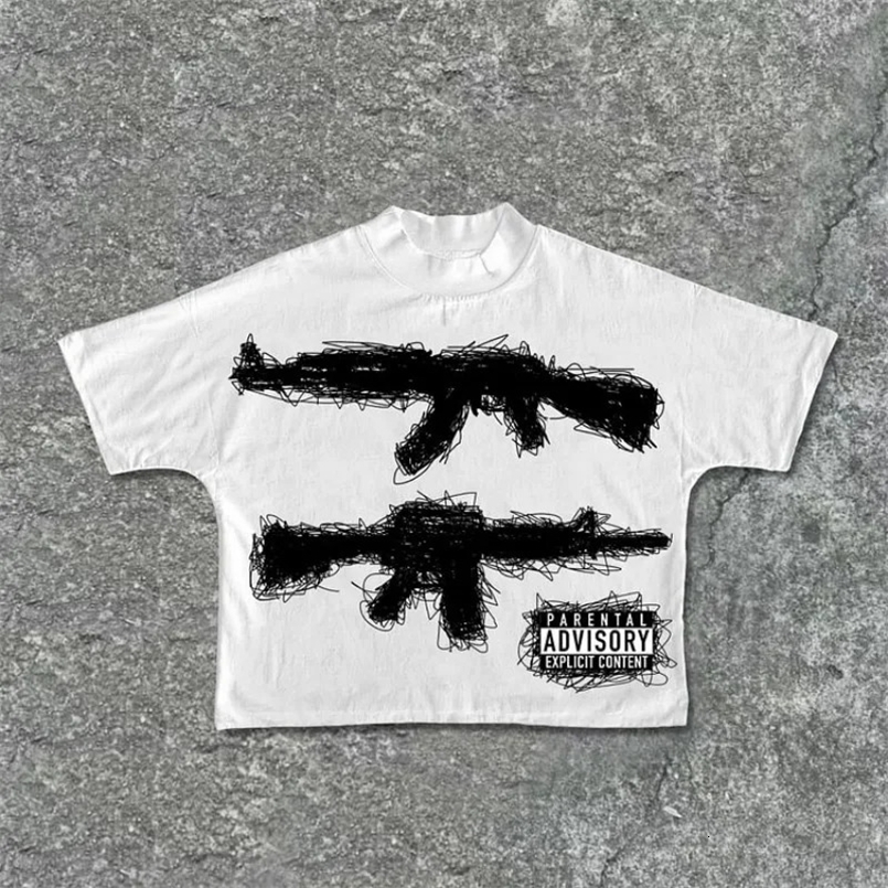 Need Peace Graphics 100% Cotton Cropped T-Shirts Men Y2K Summer Short Sleeves Vintage Oversize Tshirt Streetwear Women Tops 250113