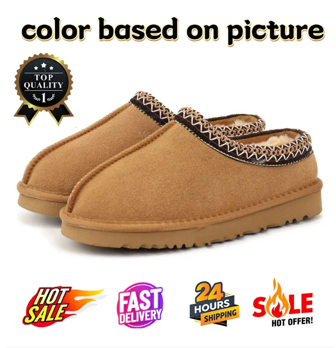 Tazz Slippers tasman fur slides classic ultra mini platform boot Suede Shearling Disquette Slipper men women shoes Ankle mules winter desiger bootie